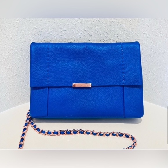 Ted Baker Parson blue UNLINED SOFT LEATHER‎ crossbody BAG brand new - Picture 10 of 16